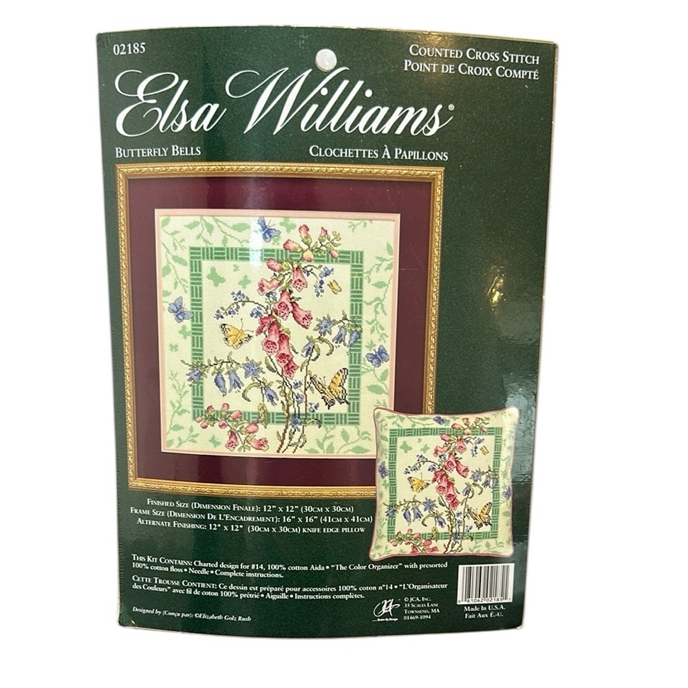 Elsa Williams Counted‎ Cross Stitch Butterfly Bells Kit 02185 Floral Multicolor